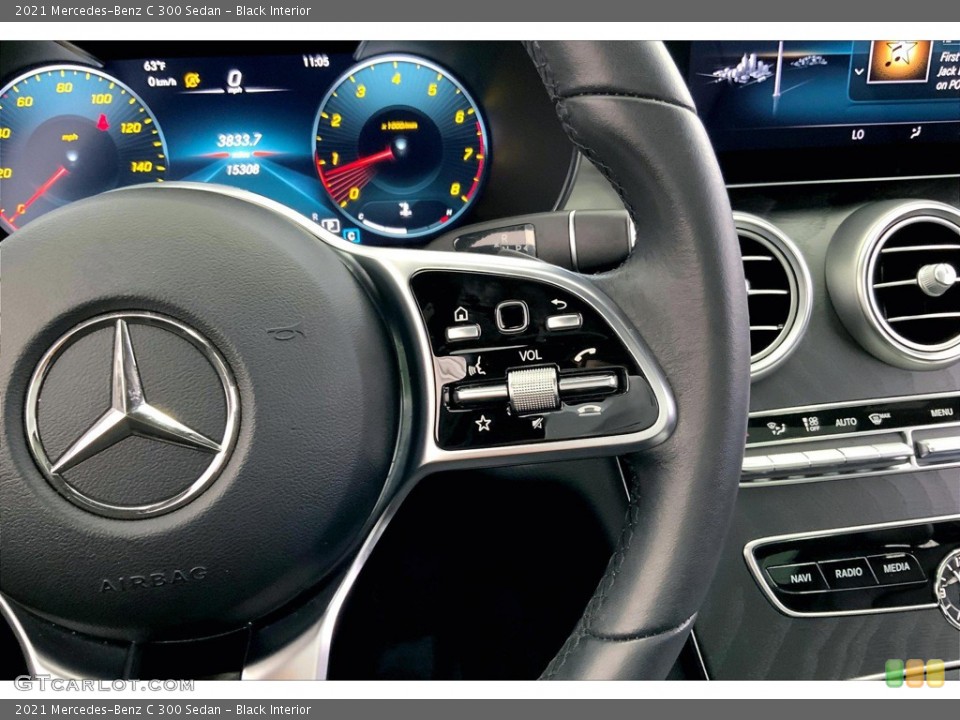 Black Interior Steering Wheel for the 2021 Mercedes-Benz C 300 Sedan #144225966