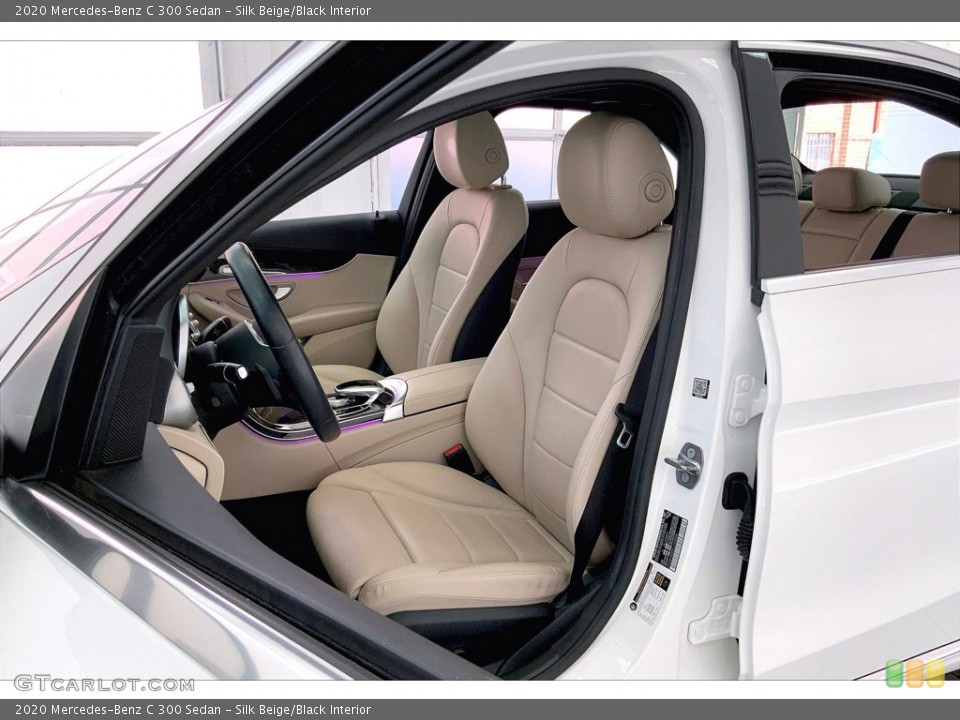 Silk Beige/Black Interior Front Seat for the 2020 Mercedes-Benz C 300 Sedan #144228666