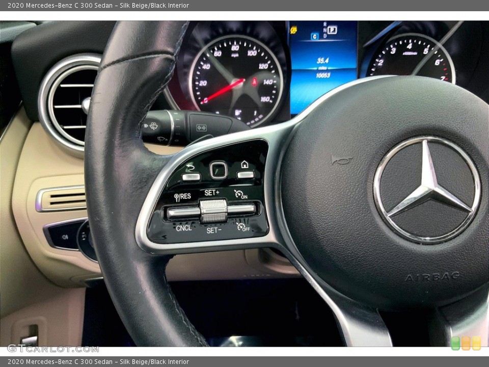 Silk Beige/Black Interior Steering Wheel for the 2020 Mercedes-Benz C 300 Sedan #144228753