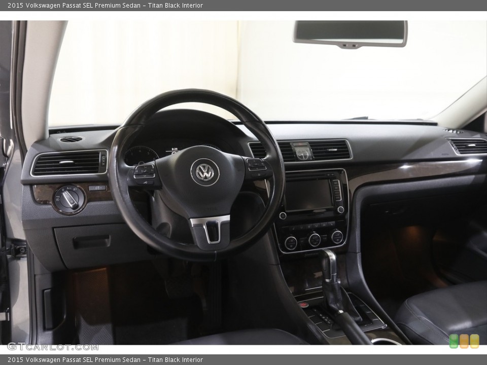 Titan Black Interior Dashboard for the 2015 Volkswagen Passat SEL Premium Sedan #144229896