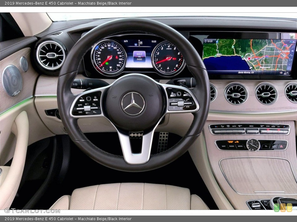 Macchiato Beige/Black Interior Steering Wheel for the 2019 Mercedes-Benz E 450 Cabriolet #144236476