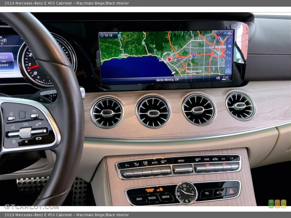 Macchiato Beige/Black Interior Navigation for the 2019 Mercedes-Benz E 450 Cabriolet #144236517