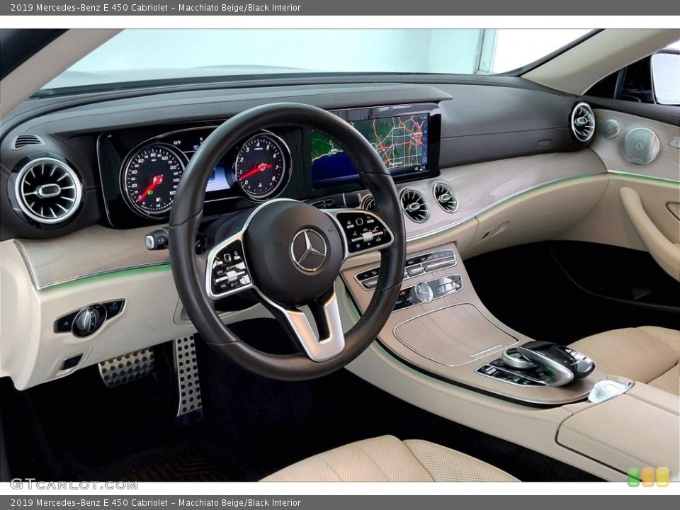Macchiato Beige/Black Interior Dashboard for the 2019 Mercedes-Benz E 450 Cabriolet #144236763