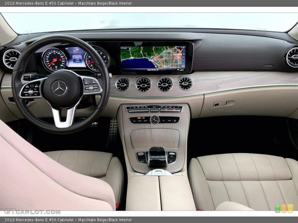 Macchiato Beige/Black Interior Dashboard for the 2019 Mercedes-Benz E 450 Cabriolet #144236790