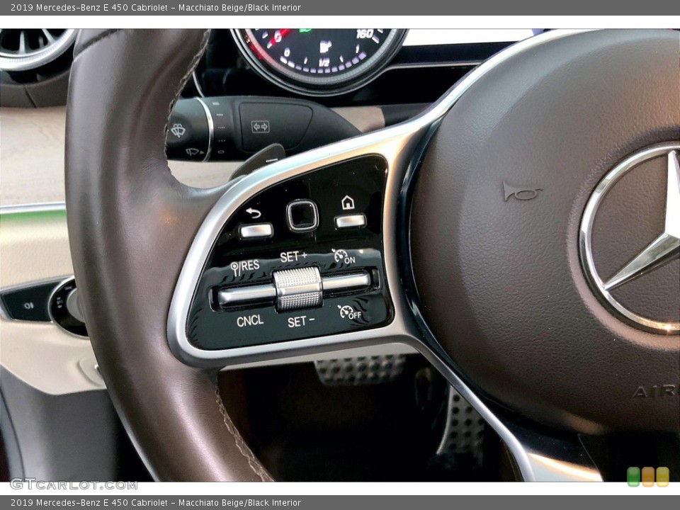Macchiato Beige/Black Interior Steering Wheel for the 2019 Mercedes-Benz E 450 Cabriolet #144236952