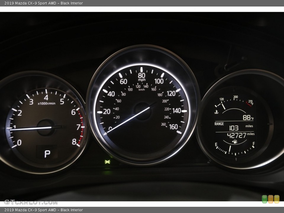 Black Interior Gauges for the 2019 Mazda CX-9 Sport AWD #144238905