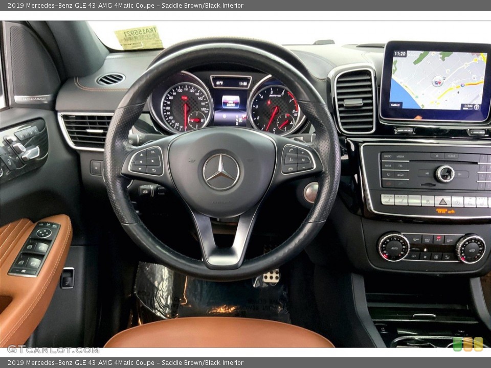Saddle Brown/Black Interior Steering Wheel for the 2019 Mercedes-Benz GLE 43 AMG 4Matic Coupe #144239403