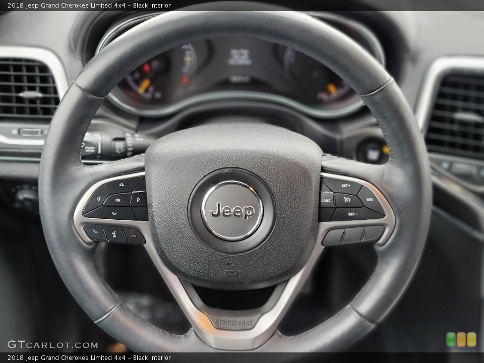Black Interior Steering Wheel for the 2018 Jeep Grand Cherokee Limited 4x4 #144240507