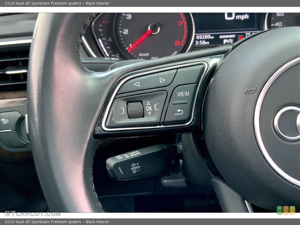 Black Interior Steering Wheel for the 2019 Audi A5 Sportback Premium quattro #144240897