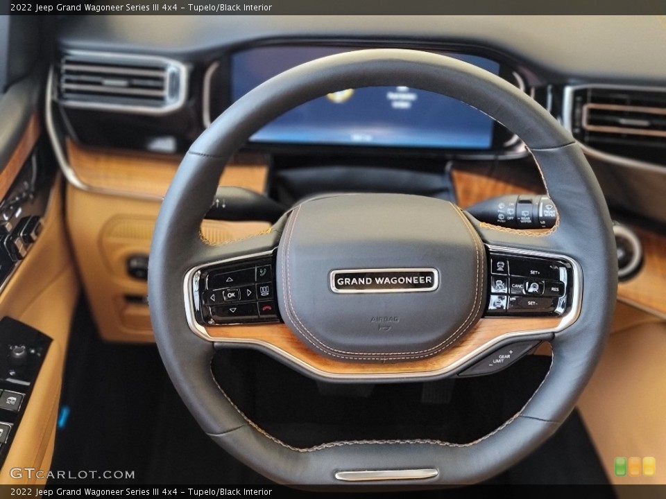 Tupelo/Black Interior Steering Wheel for the 2022 Jeep Grand Wagoneer Series III 4x4 #144241515