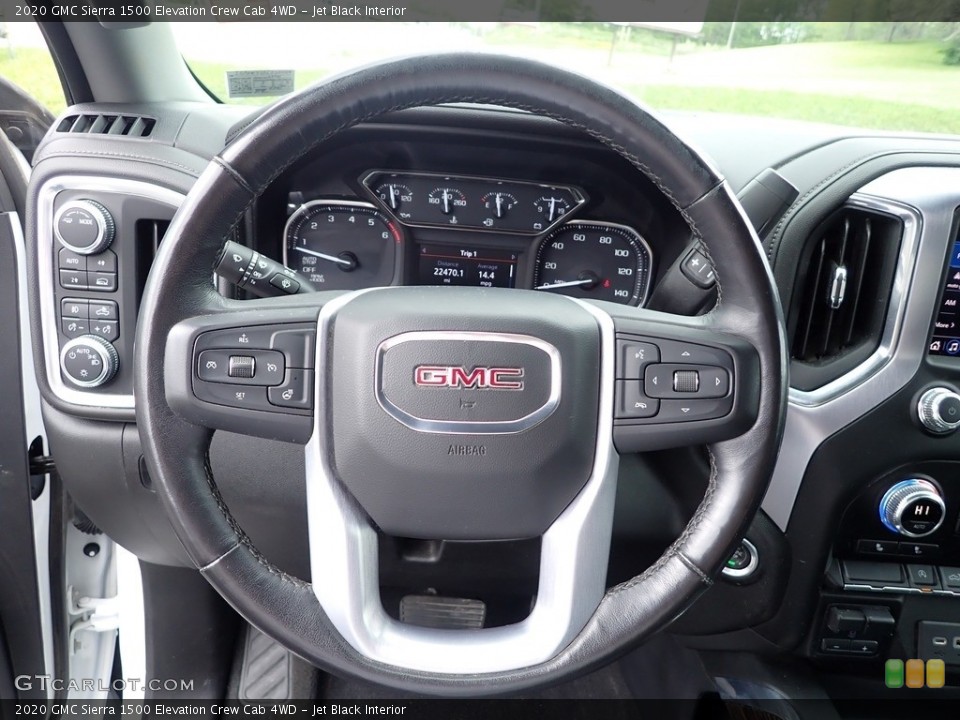 Jet Black Interior Steering Wheel for the 2020 GMC Sierra 1500 Elevation Crew Cab 4WD #144244386