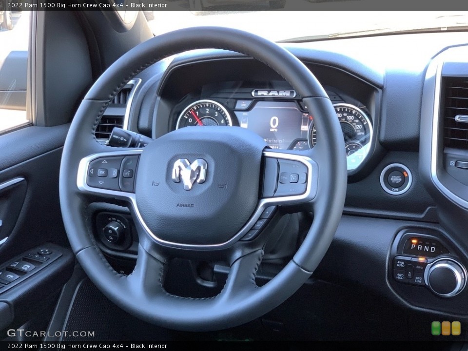 Black Interior Steering Wheel for the 2022 Ram 1500 Big Horn Crew Cab 4x4 #144244905