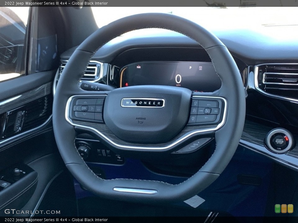 Global Black Interior Steering Wheel for the 2022 Jeep Wagoneer Series III 4x4 #144246501