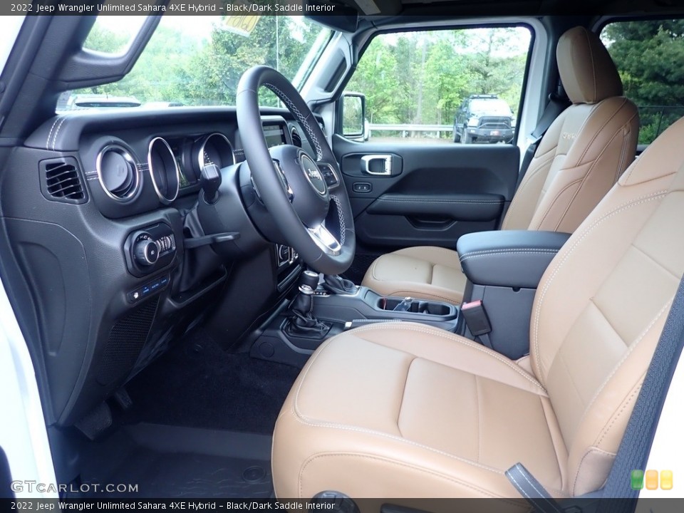 Black/Dark Saddle Interior Front Seat for the 2022 Jeep Wrangler Unlimited Sahara 4XE Hybrid #144259867