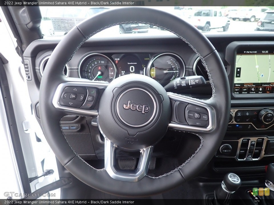 Black/Dark Saddle Interior Steering Wheel for the 2022 Jeep Wrangler Unlimited Sahara 4XE Hybrid #144259960