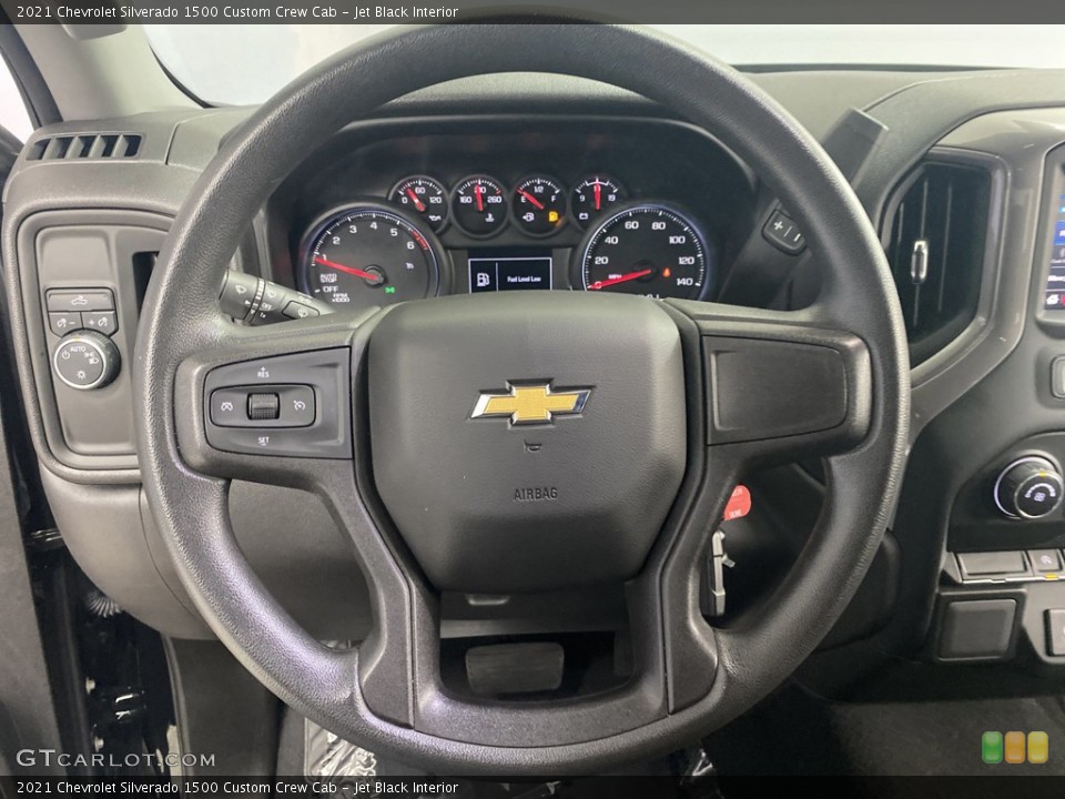Jet Black Interior Steering Wheel for the 2021 Chevrolet Silverado 1500 Custom Crew Cab #144264202