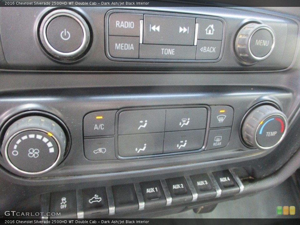 Dark Ash/Jet Black Interior Controls for the 2016 Chevrolet Silverado 2500HD WT Double Cab #144265510