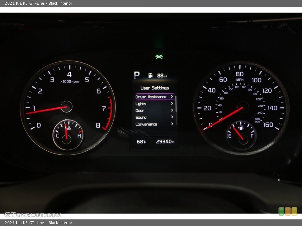 Black Interior Gauges for the 2021 Kia K5 GT-Line #144273415