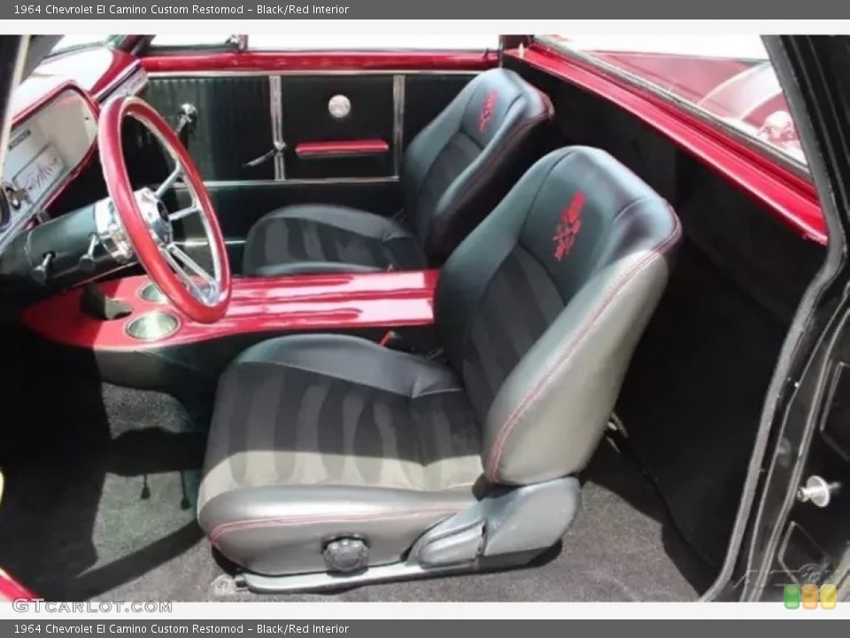 Black/Red Interior Front Seat for the 1964 Chevrolet El Camino Custom Restomod #144278287