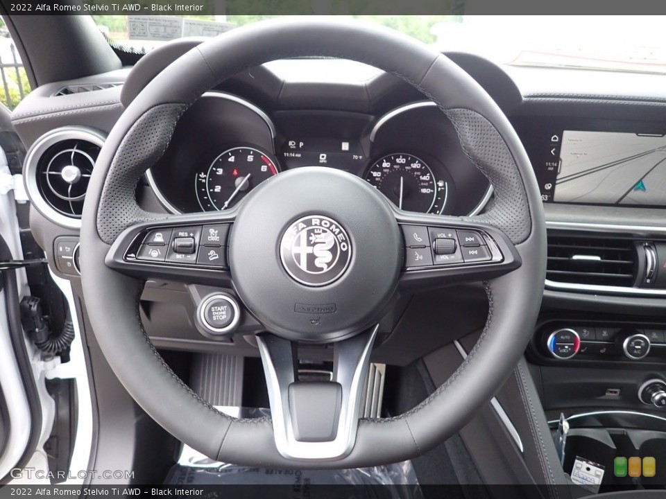 Black Interior Steering Wheel for the 2022 Alfa Romeo Stelvio Ti AWD #144282461