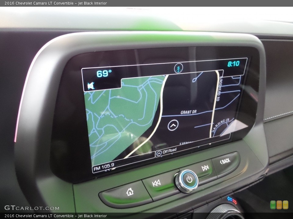 Jet Black Interior Navigation for the 2016 Chevrolet Camaro LT Convertible #144287566
