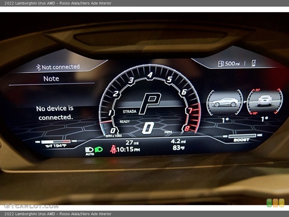 Rosso Alala/Nero Ade Interior Gauges for the 2022 Lamborghini Urus AWD #144293290