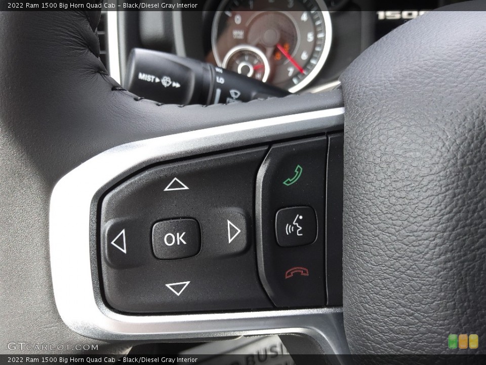 Black/Diesel Gray Interior Steering Wheel for the 2022 Ram 1500 Big Horn Quad Cab #144293410