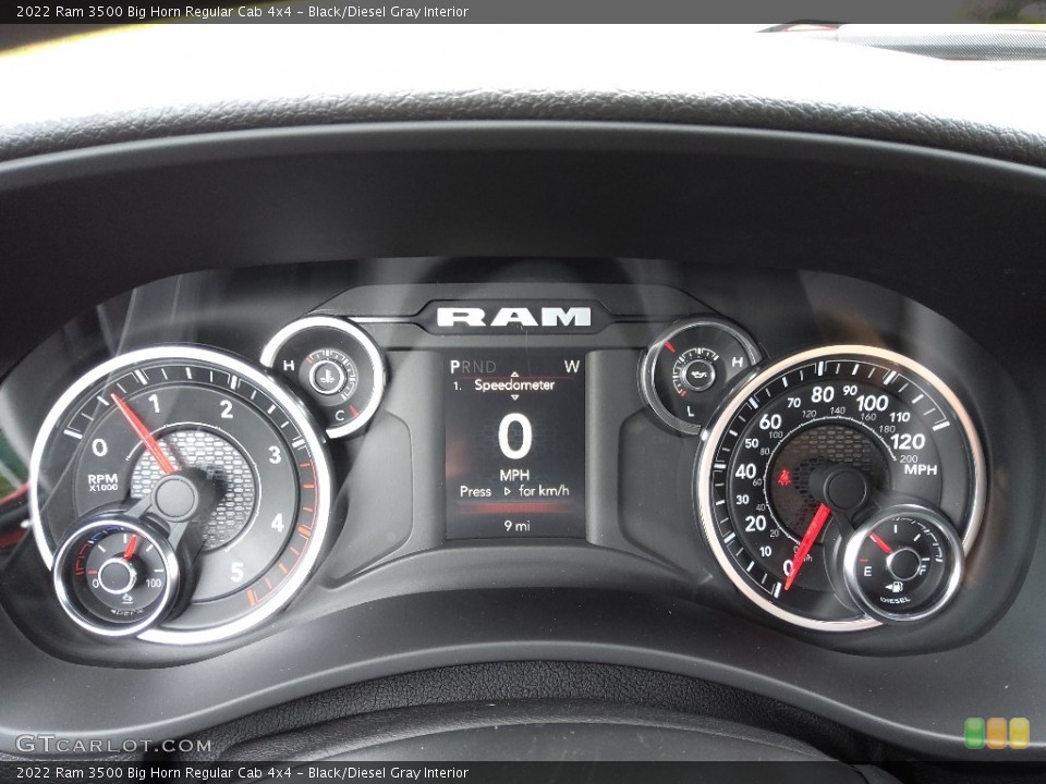 Black/Diesel Gray Interior Gauges for the 2022 Ram 3500 Big Horn Regular Cab 4x4 #144293986