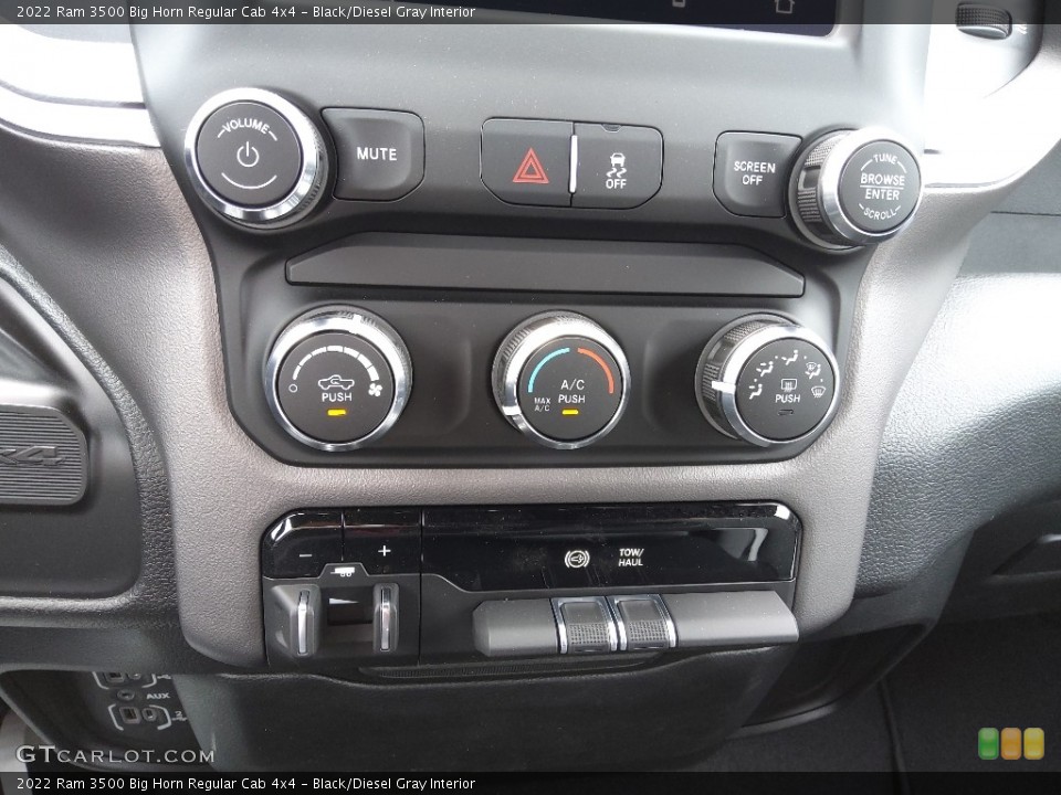 Black/Diesel Gray Interior Controls for the 2022 Ram 3500 Big Horn Regular Cab 4x4 #144294058