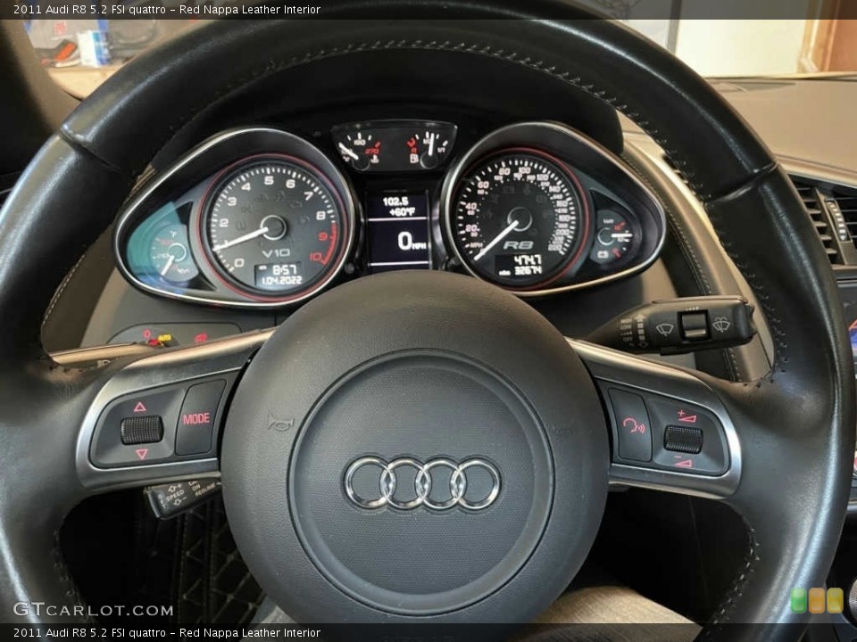Red Nappa Leather Interior Steering Wheel for the 2011 Audi R8 5.2 FSI quattro #144294631