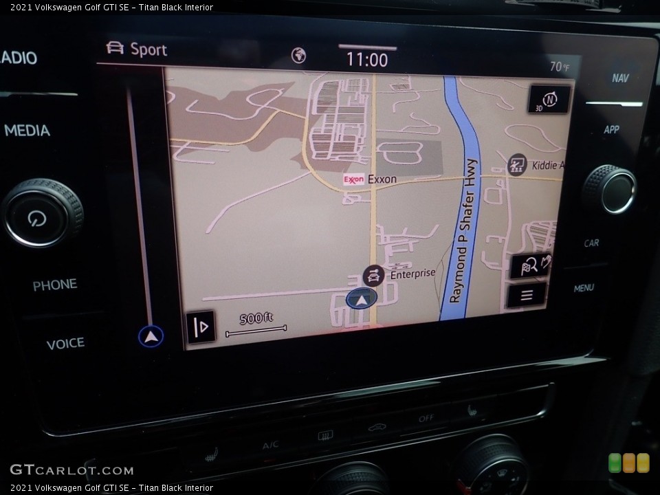 Titan Black Interior Navigation for the 2021 Volkswagen Golf GTI SE #144299427