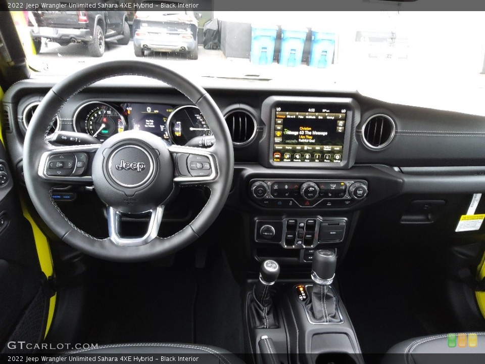 Black Interior Dashboard for the 2022 Jeep Wrangler Unlimited Sahara 4XE Hybrid #144302341