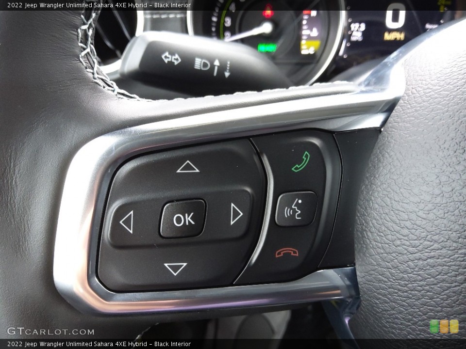 Black Interior Steering Wheel for the 2022 Jeep Wrangler Unlimited Sahara 4XE Hybrid #144302368