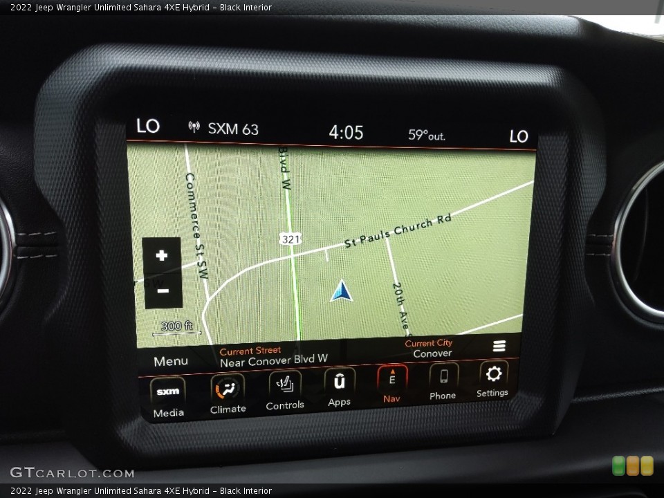 Black Interior Navigation for the 2022 Jeep Wrangler Unlimited Sahara 4XE Hybrid #144302521