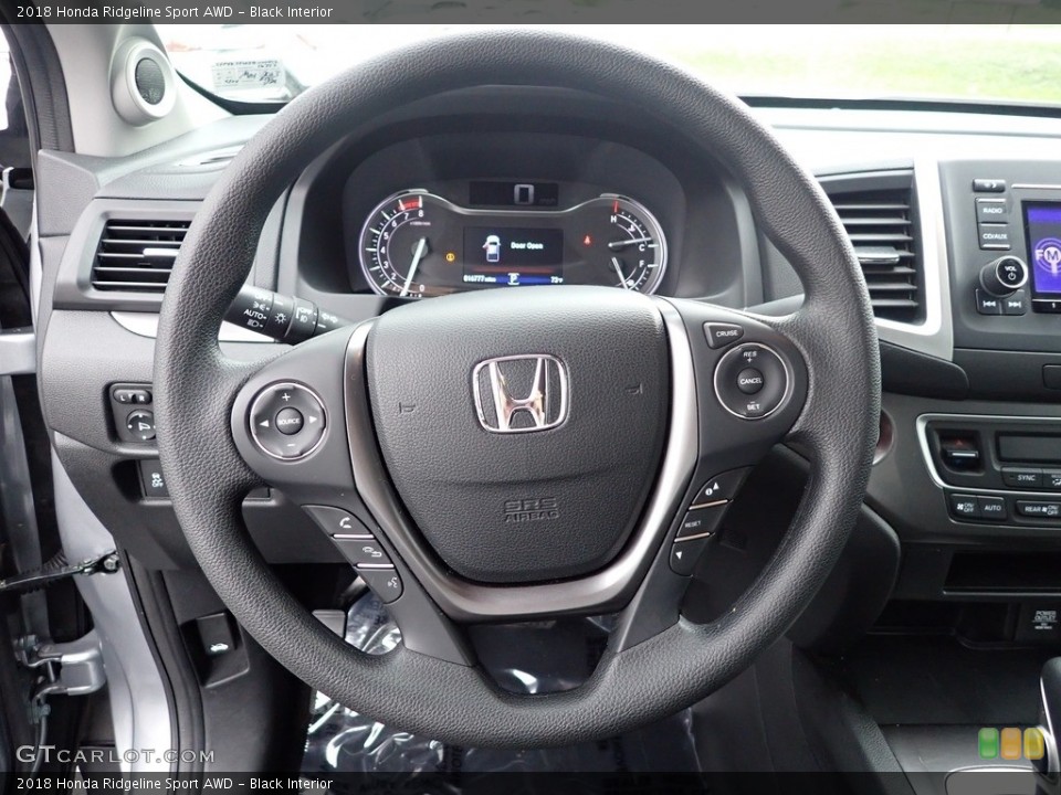 Black Interior Steering Wheel for the 2018 Honda Ridgeline Sport AWD #144306840