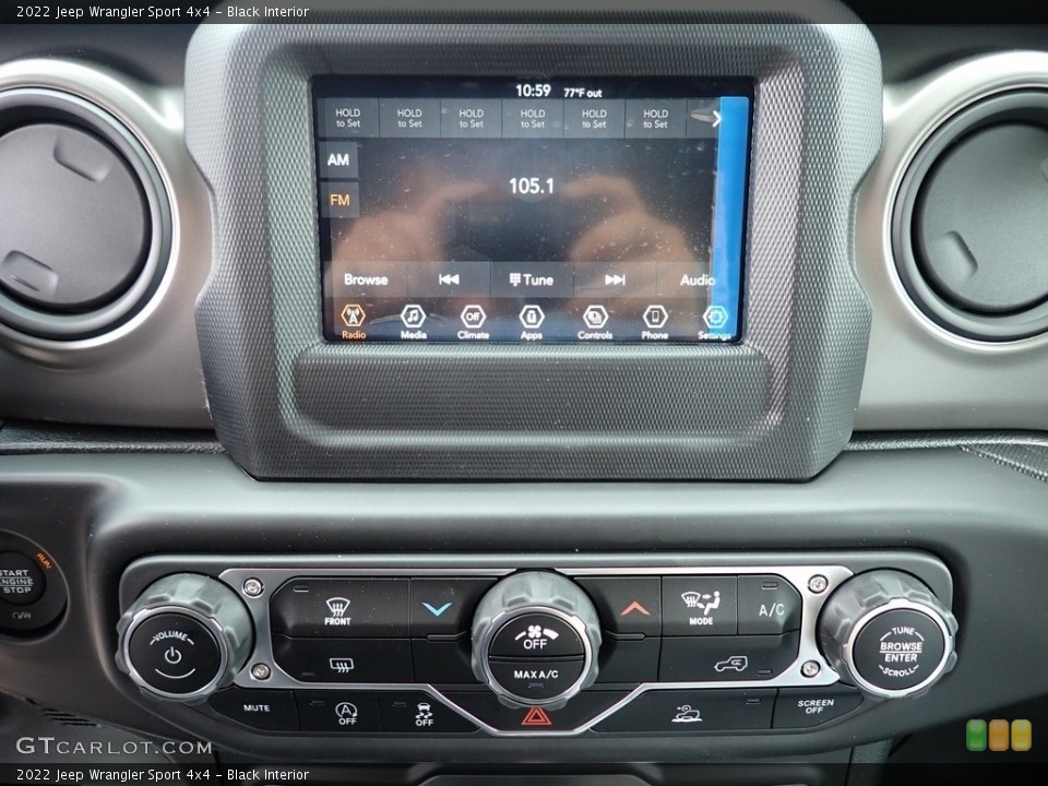 Black Interior Controls for the 2022 Jeep Wrangler Sport 4x4 #144307605