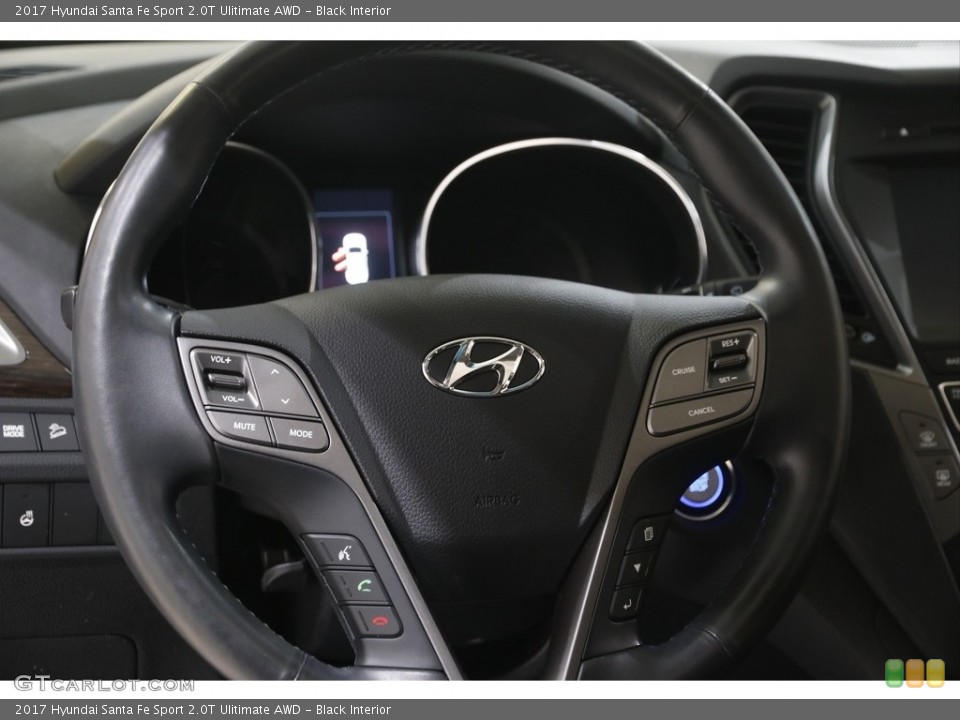 Black Interior Steering Wheel for the 2017 Hyundai Santa Fe Sport 2.0T Ulitimate AWD #144312879