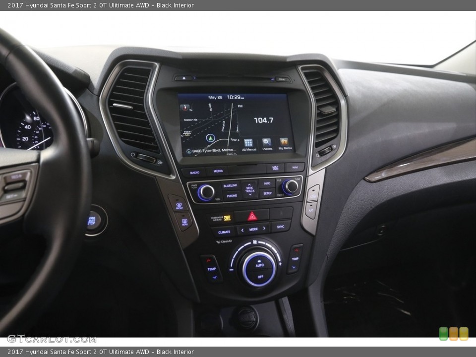 Black Interior Controls for the 2017 Hyundai Santa Fe Sport 2.0T Ulitimate AWD #144312897