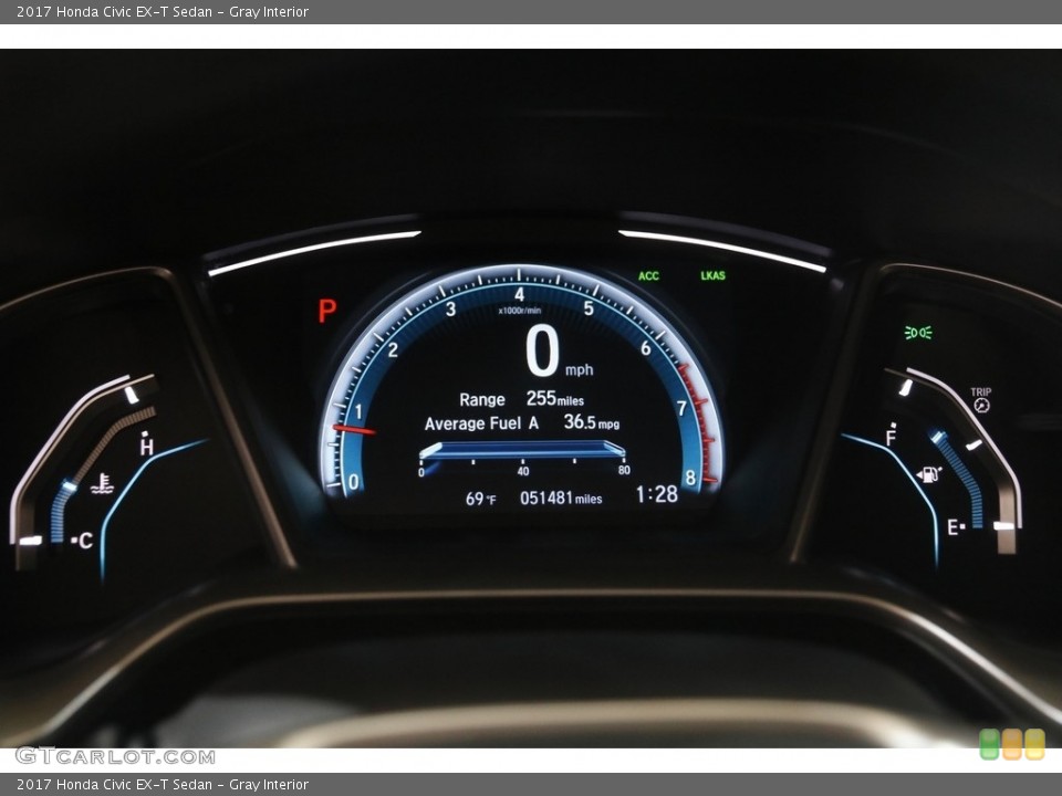 Gray Interior Gauges for the 2017 Honda Civic EX-T Sedan #144314865