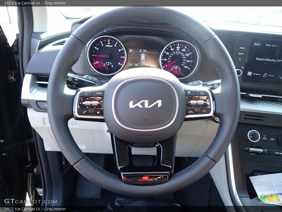 Gray Interior Steering Wheel for the 2023 Kia Carnival LX #144321157