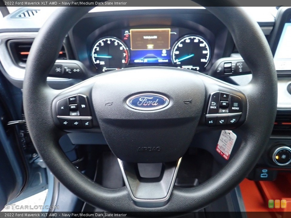 Navy Pier/Medium Dark Slate Interior Steering Wheel for the 2022 Ford Maverick XLT AWD #144321575