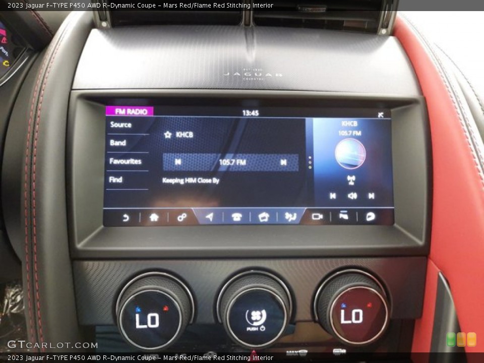 Mars Red/Flame Red Stitching Interior Controls for the 2023 Jaguar F-TYPE P450 AWD R-Dynamic Coupe #144325549