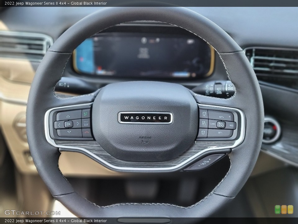 Global Black Interior Steering Wheel for the 2022 Jeep Wagoneer Series II 4x4 #144335050