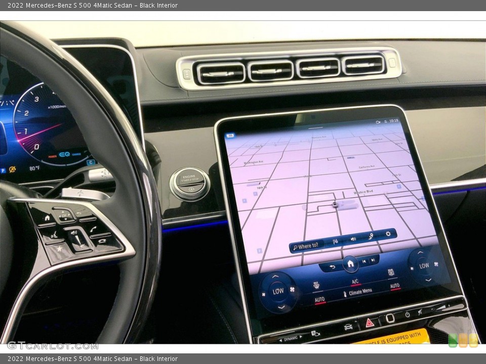 Black Interior Navigation for the 2022 Mercedes-Benz S 500 4Matic Sedan #144338470