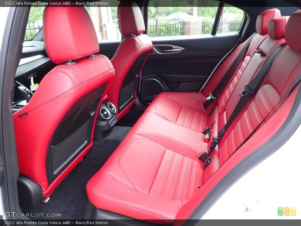 Black/Red Interior Rear Seat for the 2022 Alfa Romeo Giulia Veloce AWD #144340588