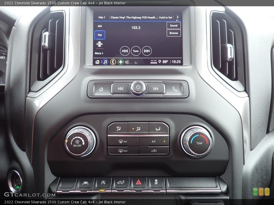 Jet Black Interior Controls for the 2022 Chevrolet Silverado 1500 Custom Crew Cab 4x4 #144345544