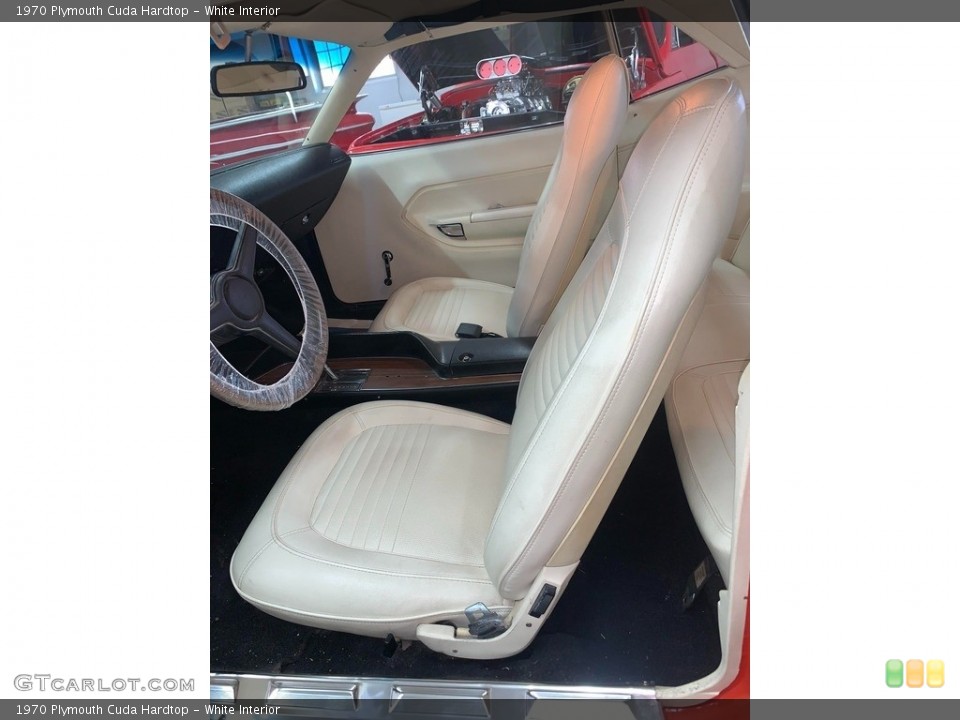 White Interior Front Seat for the 1970 Plymouth Cuda Hardtop #144351275