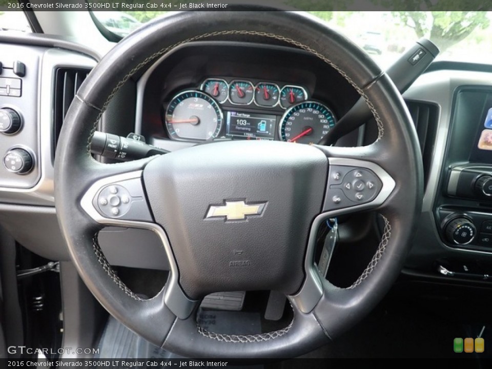 Jet Black Interior Steering Wheel for the 2016 Chevrolet Silverado 3500HD LT Regular Cab 4x4 #144351461