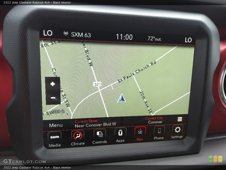 Black Interior Navigation for the 2022 Jeep Gladiator Rubicon 4x4 #144366217