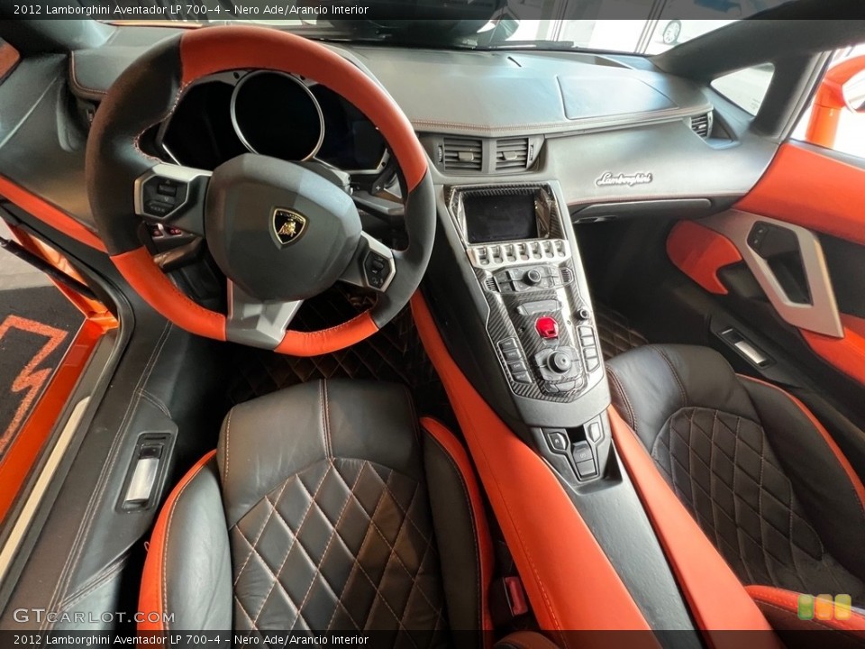 Nero Ade/Arancio 2012 Lamborghini Aventador Interiors